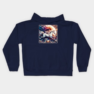 art nouveau unicorn Kids Hoodie